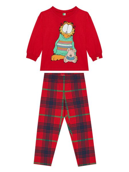 United Colors Of Benetton Piżama 37MW0P07R Czerwony Regular Fit. Czerwone piżamy dziewczęce United Colors Of Benetton, bez wzorów, z bawełny, bez ramiączek. Za 109.99 zł.