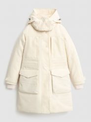 Woolrich Parka puchowa "Cayuta" w kolorze kremowym rozmiar: M. Brązowe parki damskie Woolrich, m, z puchu, bez kaptura. Za 1,888.88 zł.