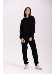 Onamaste Bluza "Mika" w kolorze czarnym rozmiar: S/M. Czarne bluzy damskie Onamaste, m, bez wzorów, prążkowane, z kapturem. Za 202.50 zł.