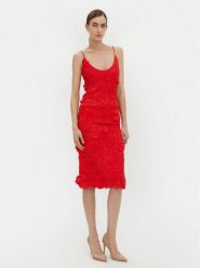 BARDOT Sukienka koktajlowa 59747DB Czerwony Regular Fit. Czerwone sukienki damskie Bardot, bez wzorów, z syntetyku, wizytowe, bez ramiączek. Za 449.99 zł.