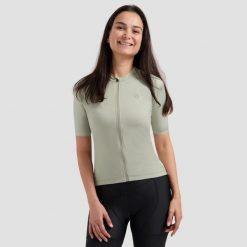 Koszulka rowerowa damska Rogelli Essential II. Brązowe koszulki damskie Rogelli, l, bez wzorów, bez kołnierzyka, bez ramiączek. Za 227.00 zł.