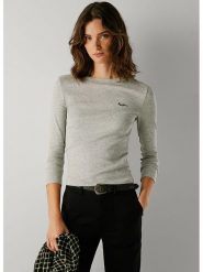 Pepe Jeans Koszulka "Betina" w kolorze jasnoszarym rozmiar: L. Szare koszulki damskie Pepe Jeans, l, bez wzorów, z jeansu, bez kołnierzyka, bez ramiączek. Za 113.63 zł.