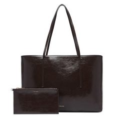 Torebka Calvin Klein. Brązowe shopper bag Calvin Klein, bez wzorów, bez dodatków. Za 649.99 zł.