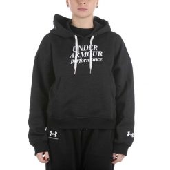 Damska bluza Under Armour Essential Script Hoodie Czarna Czarna. Czarne bluzy damskie Under Armour, bez wzorów, z bawełny, bez kaptura. Za 392.99 zł.