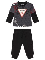 Guess Komplet bluzka i spodnie I5BG17 I3Z14 Czarny Regular Fit. Czarne spodnie niemowlęce Guess, z aplikacjami, z bawełny. Za 129.99 zł.
