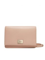 Calvin Klein Torebka Hardware Flap Crossbody K60K612967 Różowy. Czerwone listonoszki damskie Calvin Klein, bez wzorów, ze skóry, bez dodatków. Za 219.99 zł.