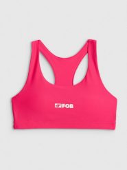 4F Góra od bikini damska - różowa L. Czerwone bikini 4F, bez wzorów, z materiału. Za 79.99 zł.