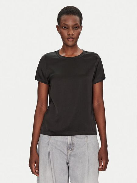 ViCOLO Bluzka TD0007 Czarny Relaxed Fit. Czarne bluzki damskie ViCOLO, xs, bez wzorów, z wiskozy, bez kołnierzyka, bez ramiączek. Za 109.99 zł.