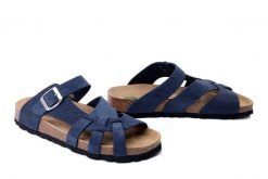 DR. BRINKMANN 701006-05 blau, klapki damskie. Niebieskie klapki damskie Dr. Brinkmann, bez wzorów, ze skóry, bez obcasa, bez zapięcia. Za 246.42 zł.