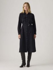 Levi's Sukienka dżinsowa w kolorze czarnym rozmiar: S. Czarne sukienki damskie Levi's, bez wzorów, z tkaniny, bez ramiączek. Za 194.95 zł.