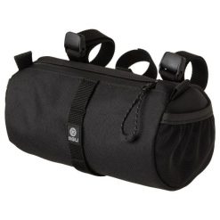 Torba na kierownicę Venture czarna z odblaskowym logo i wodoodpornym zamkiem. Czarne torby sportowe AGU, bez wzorów, z materiału. Za 369.95 zł.
