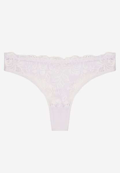Białe Bawełniane Majtki Stringi z Koronką Ilwedana. Białe stringi Renee, bez wzorów, z bawełny. Za 4.99 zł.