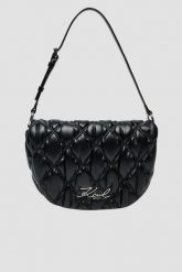 KARL LAGERFELD Czarna pikowana damska torebka Kuilt Flap Shb. Czarne torebki wieczorowe damskie KARL LAGERFELD, bez wzorów, pikowane, bez dodatków. W wyprzedaży za 505.99 zł.