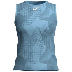 Koszulka tenisowa damska Joma Challenge Koszulka W. Niebieskie bluzki damskie Joma, l, bez wzorów, bez kołnierzyka, bez ramiączek. Za 129.99 zł.