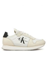 Calvin Klein Jeans Sneakersy Runner Sock Laceup Ml Lth YW0YW01616 Biały. Białe obuwie sportowe damskie Calvin Klein Jeans, z jeansu, bez zapięcia. Za 239.99 zł.