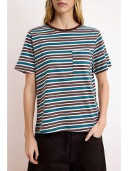 Trendyol Koszulka w kolorze morsko-brązowym rozmiar: XS. Brązowe bluzki damskie Trendyol, xs, bez wzorów, z bawełny, bez kołnierzyka, bez ramiączek. Za 52.99 zł.