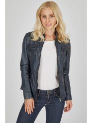 7eleven Skórzana kurtka w kolorze granatowym rozmiar: 48. Niebieskie kurtki damskie 7eleven, bez wzorów, ze skóry, bez kaptura. Za 434.99 zł.