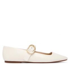 Baleriny Calvin Klein. Białe balerinki damskie Calvin Klein, bez wzorów. Za 489.99 zł.