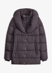 Kurtka pikowana z brokatowym nadrukiem. Czerwone kurtki damskie bonprix, bez wzorów, bez kaptura. Za 349.99 zł.