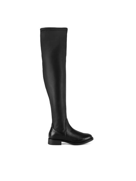 Sergio Bardi Kozaki ARC-E1093-01SB Czarny. Czarne kozaki damskie Sergio Bardi, ze skóry, bez obcasa, na płaskiej podeszwie, bez zapięcia. Za 221.99 zł.