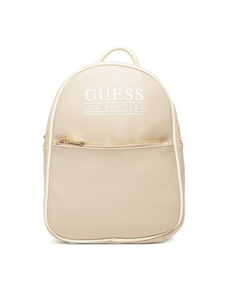 Guess Plecak V5YZ05 WHDX0 Beżowy. Brązowe plecaki Guess, z aplikacjami, ze skóry. Za 209.99 zł.