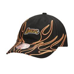 Czapka z daszkiem Mitchell & Ness NBA Los Angeles Lakers Flamez - 6LUXMM20018. Czarne czapki z daszkiem damskie Mitchell & Ness, bez wzorów. Za 89.00 zł.