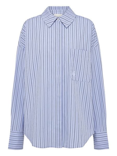 LeGer Koszula "Farine" w kolorze błękitno-szarym rozmiar: 38. Niebieskie koszule damskie LeGer, bez wzorów, z bawełny, bez kołnierzyka, bez ramiączek. Za 122.67 zł.