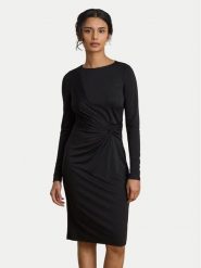 LAUREN RALPH LAUREN Sukienka dzianinowa 200P14033002 Czarny Slim Fit. Czarne sukienki damskie Lauren Ralph Lauren, bez wzorów, z dzianiny, bez ramiączek. Za 1,199.00 zł.