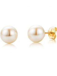 Diamant Exquis Złote kolczyki-wkrętki z perłami rozmiar: onesize. Brązowe kolczyki damskie Diamant Exquis, z perłą, złote. Za 260.99 zł.