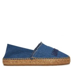 Espadryle LOVE MOSCHINO. Niebieskie espadryle damskie Love Moschino, bez wzorów, bez obcasa. Za 439.99 zł.