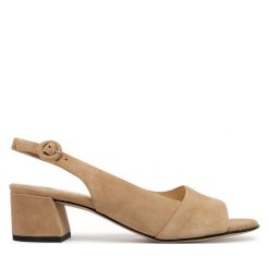 Sandały HÖGL. Brązowe sandały damskie Högl, bez wzorów, bez obcasa, na słupku, bez zapięcia. Za 689.99 zł.