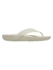 Crocs Japonki "Splash" w kolorze kremowym rozmiar: 37/38. Brązowe klapki damskie Crocs, bez wzorów, z tworzywa sztucznego, z otwartym noskiem, bez obcasa, bez zapięcia. Za 153.71 zł.