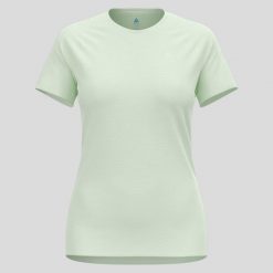 Koszulka do biegania damska Odlo X-Alp PW 115 T-Shirt Crew Neck S/S. Zielone bluzki damskie ODLO, s, bez wzorów, bez kołnierzyka, bez ramiączek. Za 266.99 zł.