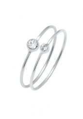 Elli Komplet damski Elegancki zestaw podstawowy z kryształami wykonany ze srebra próby 925 Sterling Silver Pierścionki 1 ct Damski. Szare pierścionki damskie Elli, srebrne. Za 137.99 zł.