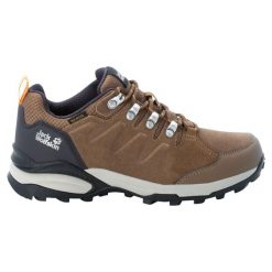 Buty trekkingowe damskie Jack Wolfskin Refugio Texapore Low. Brązowe obuwie trekkingowe damskie Jack Wolfskin, z gumy, bez zapięcia. Za 563.00 zł.