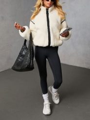 LA Angels Kurtka pluszowa w kolorze kremowym rozmiar: L. Brązowe kurtki damskie LA Angels, l, bez wzorów, bez kaptura. Za 287.84 zł.