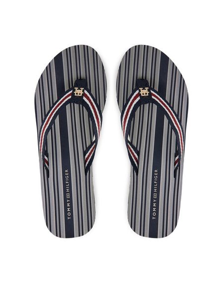 Tommy Hilfiger Japonki FW0FW08371 Granatowy. Niebieskie klapki damskie Tommy Hilfiger, bez wzorów, z materiału, bez obcasa, bez zapięcia. Za 239.99 zł.