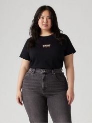 Levi's Koszulka w kolorze czarnym rozmiar: M. Czarne bluzki damskie Levi's, m, bez wzorów, z bawełny, bez kołnierzyka, bez ramiączek. Za 72.95 zł.