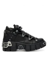NEW ROCK Sneakersy M-WALL106NSHLACE-C2 Czarny. Czarne obuwie sportowe damskie NEW ROCK, ze skóry, bez zapięcia. Za 1,379.00 zł.