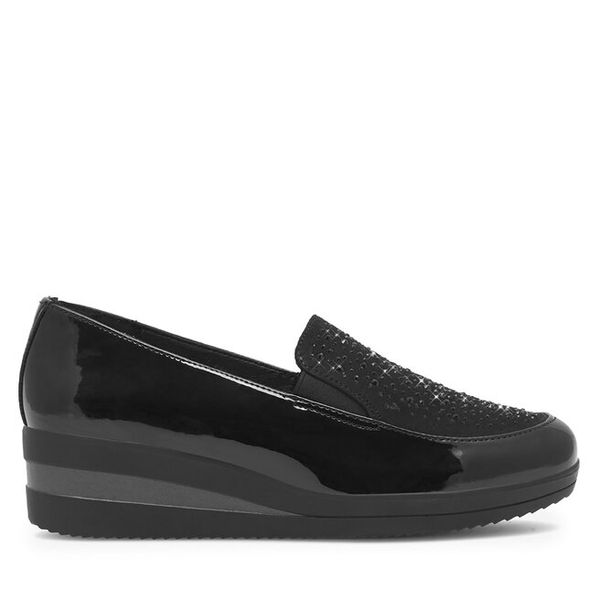 Półbuty Clara Barson. Czarne czółenka damskie Clara Barson, bez wzorów, bez obcasa, na koturnie. Za 119.99 zł.