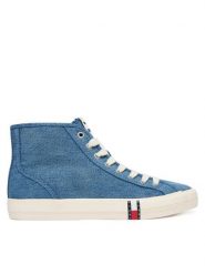 Tommy Jeans Sneakersy Archive Y2K Denim Mid Cut EN0EN03075 Niebieski. Niebieskie obuwie sportowe damskie Tommy Jeans, z denimu, bez zapięcia. Za 319.99 zł.
