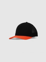 4F Czapka trucker z daszkiem uniseks - czarna L/XL. Czarne czapki z daszkiem damskie 4F, na lato, bez wzorów, z syntetyku. W wyprzedaży za 39.99 zł.