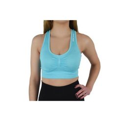 Biustonosz sportowy damski GymHero Miami Cute Bra. Niebieskie biustonosze sportowe damskie Gym Hero, bez wzorów, z elastanu. Za 69.99 zł.