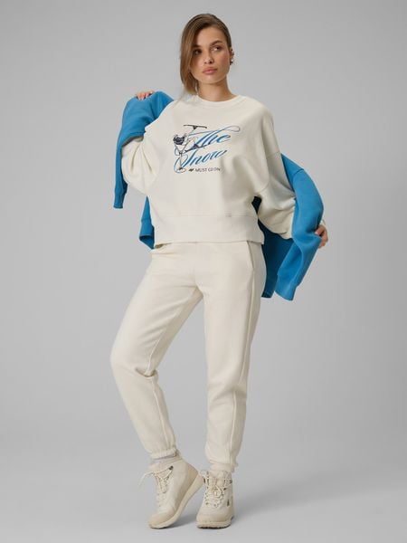 4F Spodnie dresowe joggery damskie - beżowe M. Brązowe spodnie dresowe damskie 4F, m, bez wzorów, z bawełny. Za 149.99 zł.