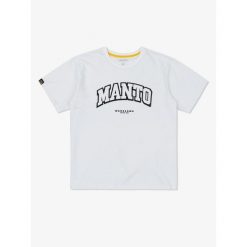 Koszulka sportowa MANTO Warszawa oversize z krótkim rękawem. Białe koszulki sportowe damskie MANTO, m, bez wzorów, bez ramiączek. Za 84.99 zł.