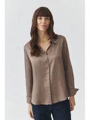 TATUUM Koszula "Nikali" w kolorze szarobrązowym rozmiar: 42. Brązowe koszule damskie TATUUM, bez wzorów, z wiskozy, bez kołnierzyka, bez ramiączek. Za 139.87 zł.