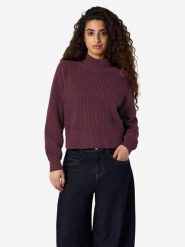 Noisy may Sweter "Dara" w kolorze bordowym rozmiar: M. Czerwone swetry klasyczne damskie Noisy may, m, z bawełny, bez kołnierzyka. Za 109.95 zł.