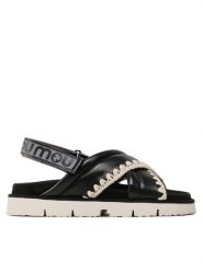 Mou Sandały New Bio # 03 Criss-Cross Upper SW461004C Czarny. Czarne sandały damskie Mou, bez wzorów, ze skóry, bez obcasa, na płaskiej podeszwie, bez zapięcia. Za 579.99 zł.