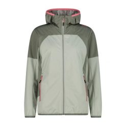 Kurtka przeciwdeszczowa damska CMP Vorina Jacket. Zielone kurtki damskie CMP, l, bez wzorów, z materiału, bez kaptura. Za 434.49 zł.
