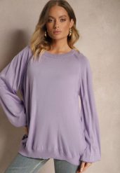 Fioletowy Sweter Oversize Ozdobiony Szerokimi Ściągaczami Anittia. Fioletowe swetry klasyczne damskie Renee, m, z jeansu, bez kołnierzyka. Za 84.99 zł.